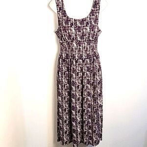 Perceptions NY Purple & White Sleeveless Maxi-Dress,  Size 14